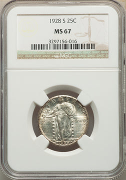 1928-S 25C Standing Liberty Quarter NGC MS67