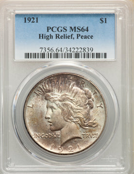 1921 S$1 Peace Peace Dollar PCGS MS64