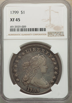 1799 S$1 7x6 Stars Early Dollar NGC XF45