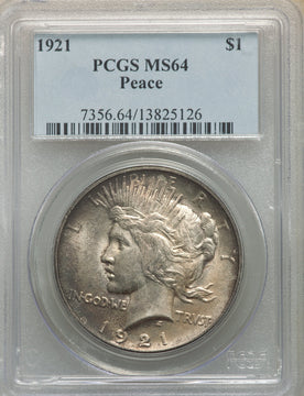 1921 S$1 Peace Peace Dollar PCGS MS64