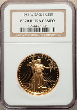 1987-W $50 One-Ounce Gold Eagle NGC PF70