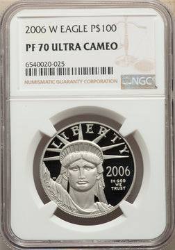 2006-W $100 One-Ounce Platinum Eagle Statue of Liberty NGC PF70