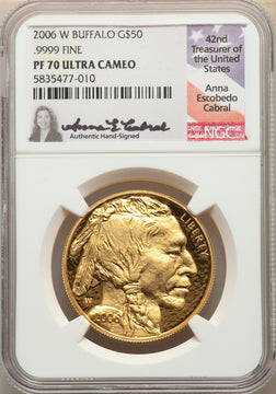 2006-W $50 One-Ounce Gold Buffalo .9999 Fine Gold NGC PF70