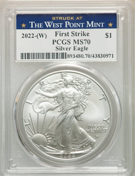 2022-(W) S$ Silver Eagle Struck at West Point FS PCGS MS70
