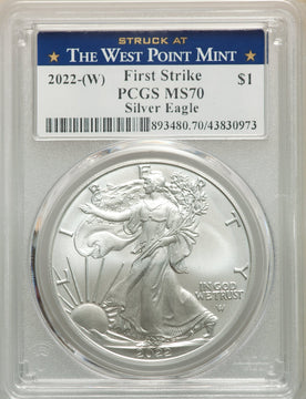 2022-(W) S$ Silver Eagle Struck at West Point FS PCGS MS70