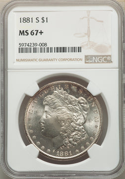 1881-S S$1 NGC Plus Morgan Dollar NGC MS67+