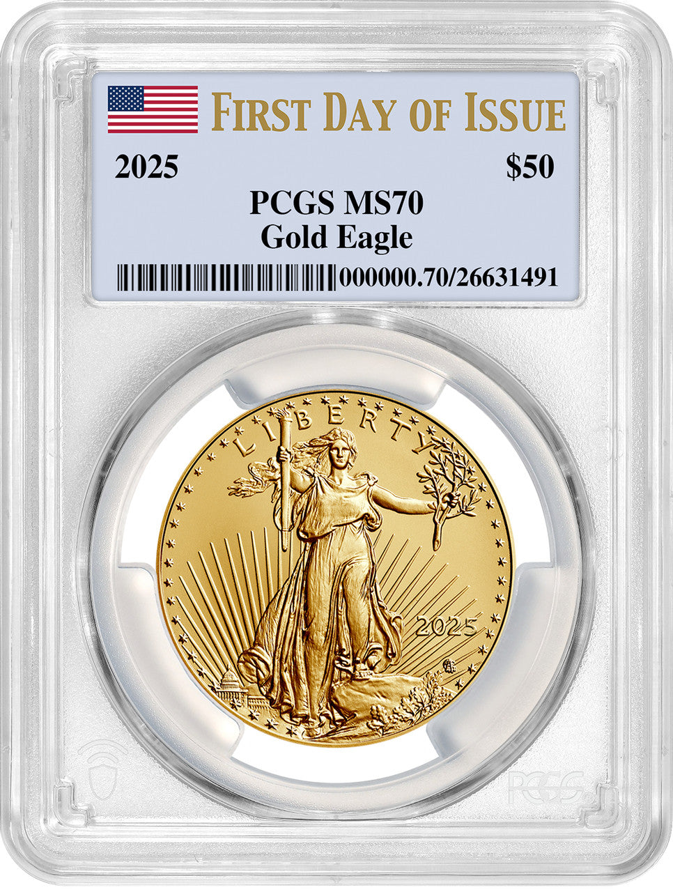 2025 1 oz American Gold Eagle PCGS MS70 | LCR Coin