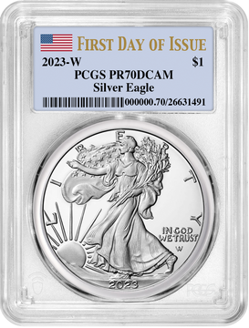 2023-W Proof Silver Eagle First Day of Issue PCGS PR70 Deep Cameo