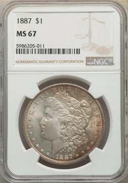 1887 S$1 Morgan Dollar NGC MS67