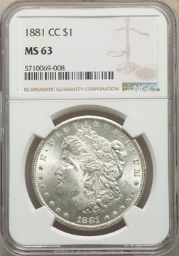 1881-CC S$1 Morgan Dollar NGC MS63