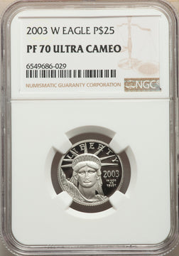 2003-W $25 Quarter-Ounce Platinum Eagle Statue of Liberty NGC PF70