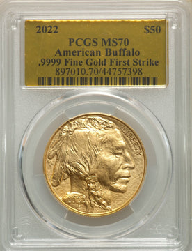2022 $50 Gold Buffalo First Strike PCGS MS70