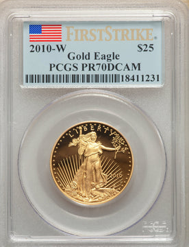 2010-W $25 Half-Ounce Gold Eagle First Strike PCGS PF70 Mike Castle