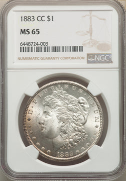1883-CC $1 Morgan Dollar NGC MS65