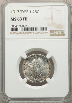 1917 Type One FH Standing Liberty Quarter NGC MS63