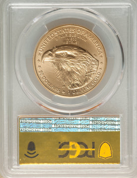 2021-W One-Ounce Gold Eagle Type Two Burnished FDI Gold Foil PCGS MS70