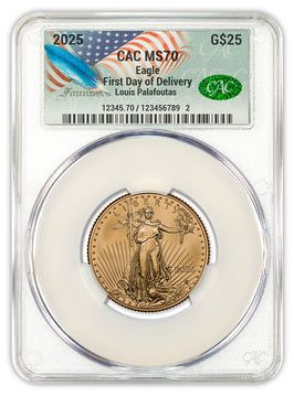 2025 1/2 oz American Gold Eagle FDD CAC MS70 Founders Label