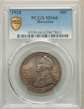1928 50C Hawaiian Commemorative Silver PCGS MS66