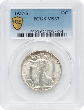 1937-S 50C Walking Liberty Half Dollar PCGS MS67