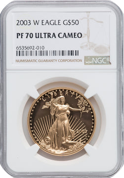 2003-W $50 One-Ounce Gold Eagle NGC PF70