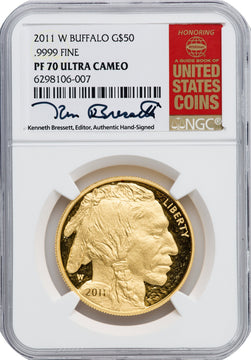 2011-W $50 One-Ounce Gold Buffalo NGC MS70