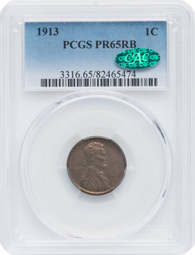 1913 1C RB CAC Proof Lincoln Cent PCGS PR65