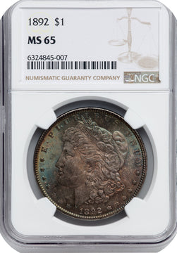 1892 $1 Morgan Dollar NGC MS65