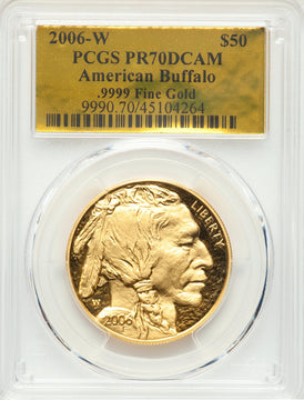 2006-W $50 One-Ounce Gold Buffalo .9999 Fine Gold PCGS PR70