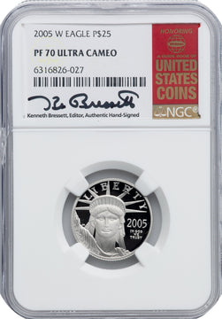 2005-W $25 Quarter-Ounce Platinum Eagle Statue of Liberty NGC PF70