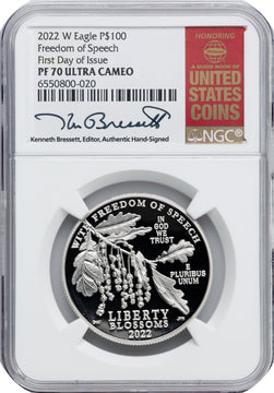 2022-W $100 One-Ounce Platinum Eagle Freedom of Speech FDI NGC PF70