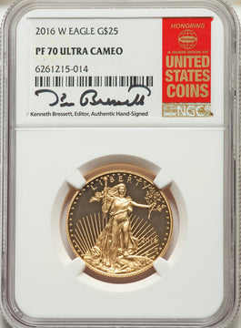 2016-W $25 Half-Ounce Gold Eagle 30th Anniversary NGC MS70