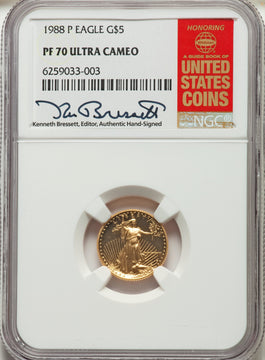 1988-P $5 Tenth-Ounce Gold Eagle NGC MS70