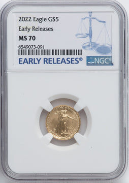 2022 $5 Tenth Ounce Gold Eagle FS NGC MS70