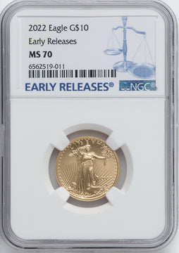 2022 $10 Quarter Ounce Gold Eagle FS NGC MS70