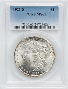 1921-S $1 Morgan Dollar PCGS MS65