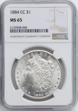 1884-CC $1 Morgan Dollar NGC MS65