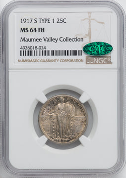 1917-S Type One FH CAC Standing Liberty Quarter NGC MS64