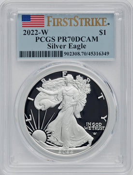 2022-W S$1 Silver Eagle FS PRDC PCGS PR70