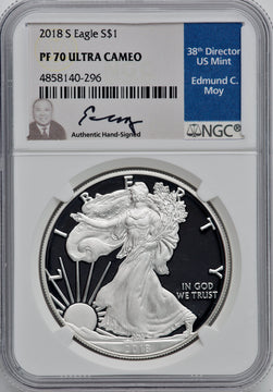 2018-S S$1 Silver Eagle NGC MS70