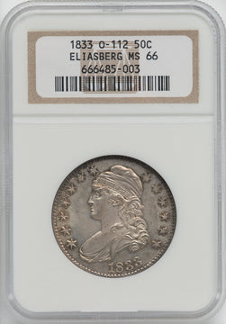 1833 50C O-112 Bust Half Dollar NGC MS66