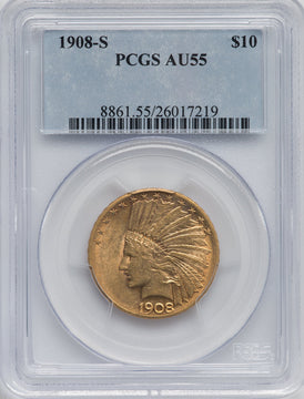 1908-S $10 Indian Eagle PCGS AU55