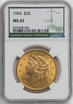 1904 $20 Liberty Green Label Liberty Double Eagle NGC MS65 (757493110)
