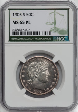 1903-S 50C Barber Half Dollar NGC MS65