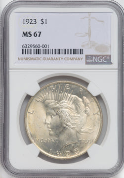 1923 $1 Peace Dollar NGC MS67