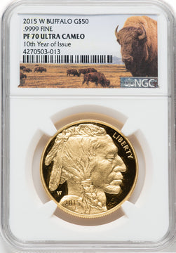 2015-W $50 One-Ounce Gold Buffalo NGC PF70