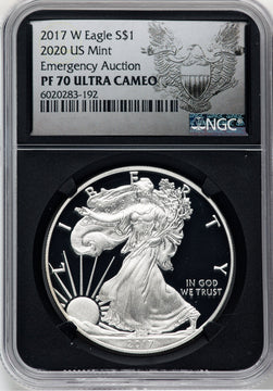 2017-W S$1 Silver Eagle NGC PF70
