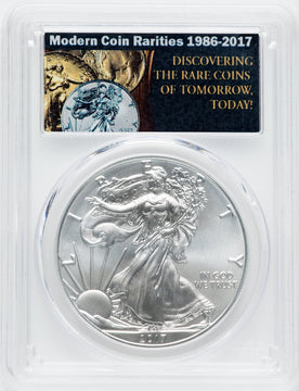 2017-W S$1 Silver Eagle Burnished First Day of Issue at Philadelphia SP PCGS MS70