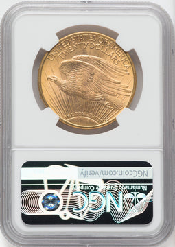 1908-D $20 MOTTO Saint-Gaudens Double Eagle NGC MS65