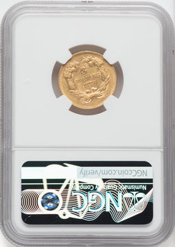 1878 $3 Green Label Three Dollar Gold Pieces NGC AU58