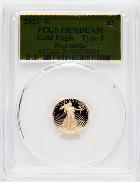 2021-W $5 Tenth Ounce Gold Eagle Type Two FS PCGS PR70